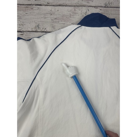 New Vintage Nike Court Tennis Jacket Track Top Medium White Blue Y2K 2000s FLAW* - Picture 16 of 16